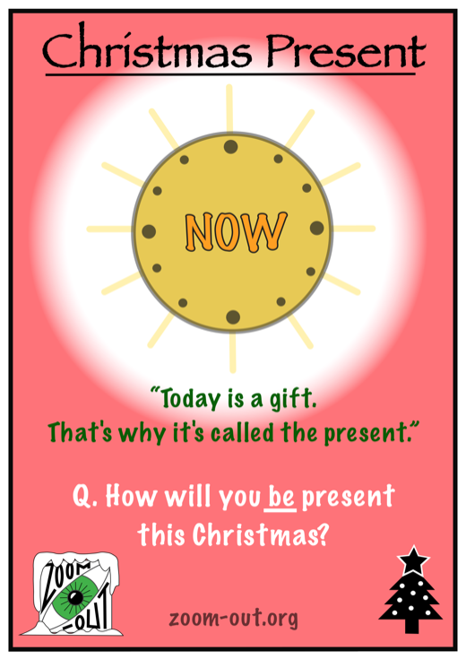 Christmas Present card — today is a gift, that's why it's called the present. How will you be present this Christmas?